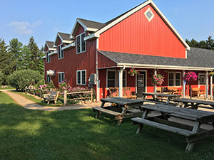 whispering orchards cafe picnic tables